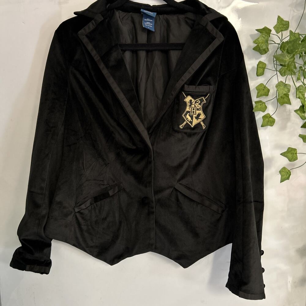 Torrid Women's Harry Potter Velvet Black Blazer Size 1X Long Sleeve Button Front